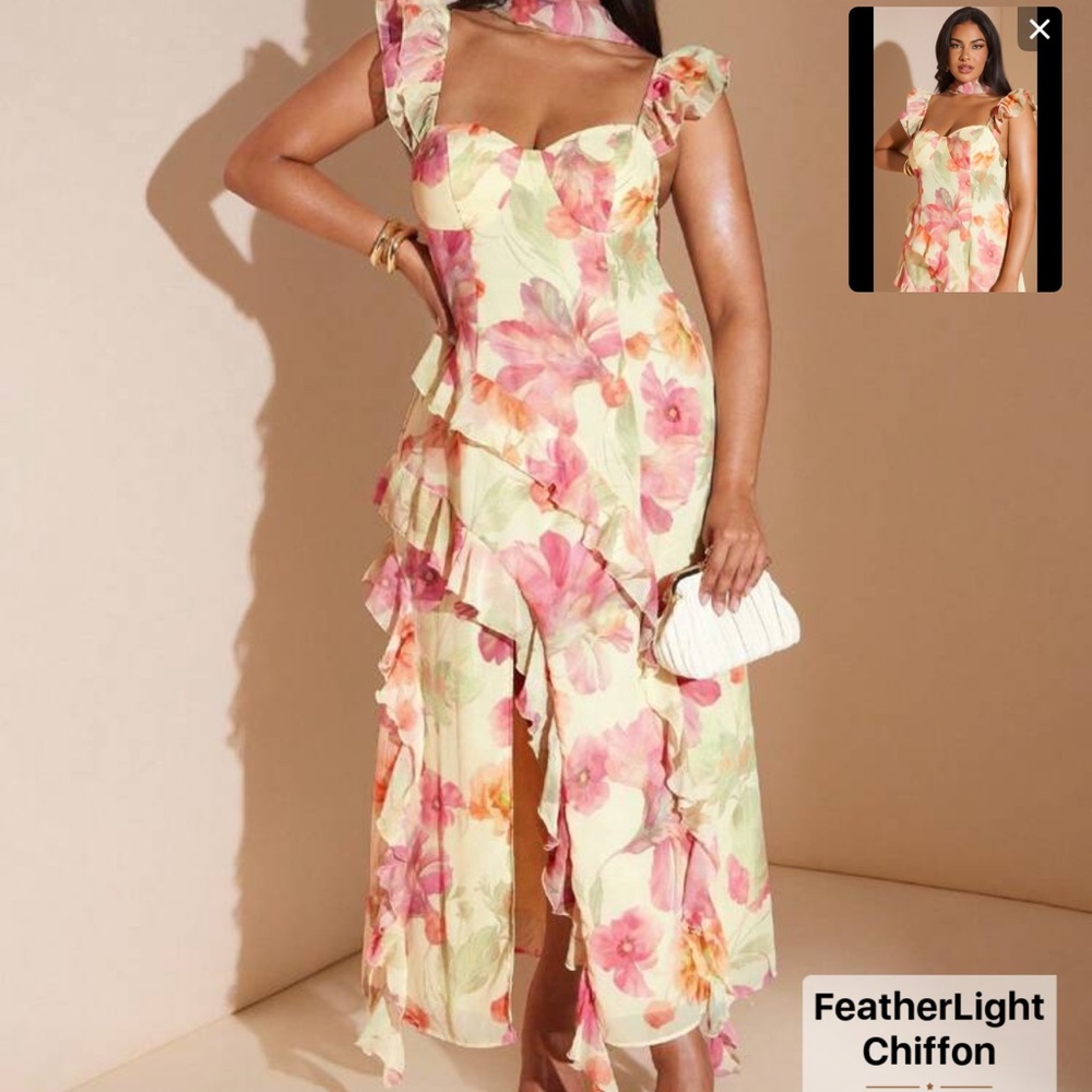Asymmetrical Floral Dress